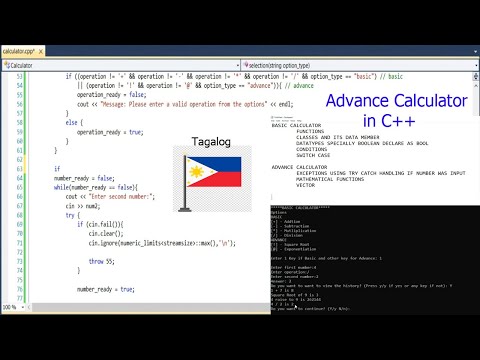 Advance Calculator in C++ Tagalog Tutorial 18