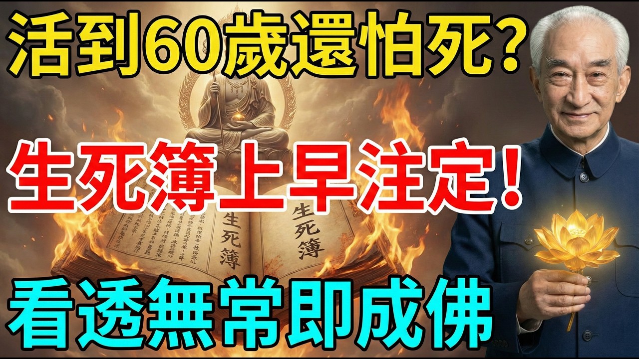 南懷瑾：活到60歲還怕死？佛陀用一粒芥菜子道破天機：生死簿上早註定，看透無常即成佛！揭開壽命與福報的真相 #佛學 #南懷瑾 #無常 #生死 #佛教故事 #修行不走彎路