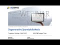 AO Spine Fellows Webinar: Degenerative Spondylolisthesis