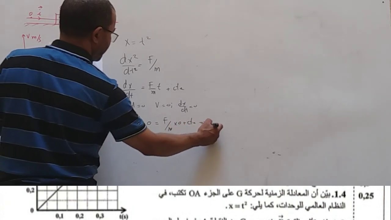 تصحيح امتحان وطني 2020 الدورة الاستدراكية علوم فزيائية تمرين الميكانيك bacchemin