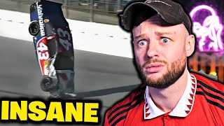 REACTING TO ABSOLUTELY INSANE NASCAR BARREL ROLLS..