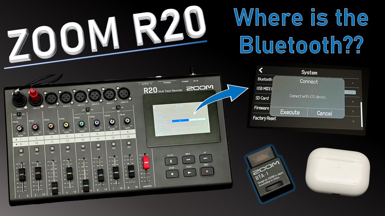 ZOOM R20 multitrack recorder and BTA-1 Bluetooth adapter - does it work  without a functioning app?