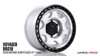 BLACK RHINO BR018 VOYAGER | 17X8.5 | SILVER MACHINED WITH MATTE BLACK LIP