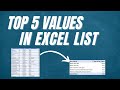 Find top 5 values in excel list (Works for Top N Values | No Formula Required)