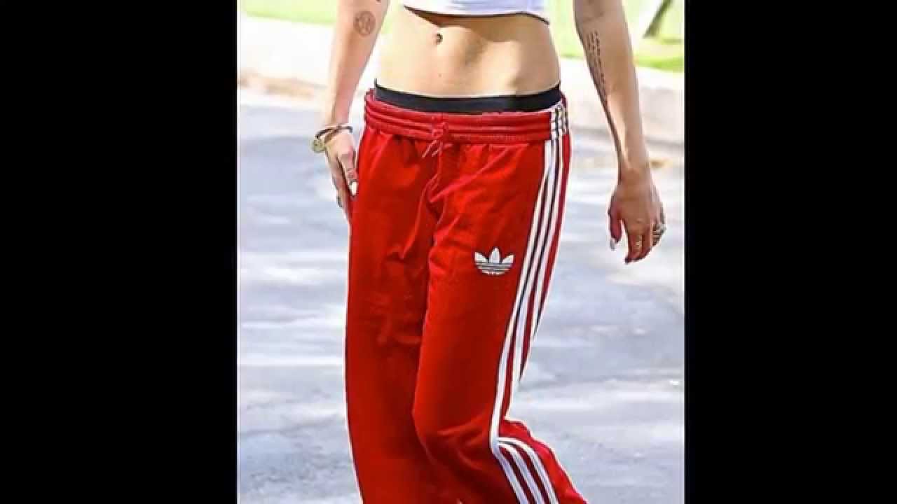 Photos Of Famous Chick In Red Adidas Pants And White Halter Top