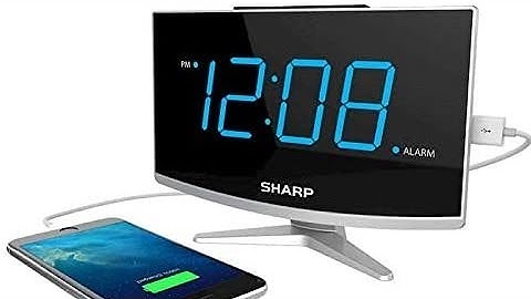 ⏰🕧📱🔋-#Battery & Setup- Sharp LED Alarm Clock with USB Port-#Model SPC1203