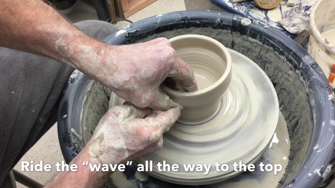 4. Pulling up walls on the pottery wheel YouTube