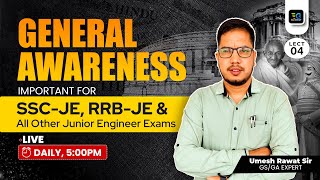 General Awareness | Important for SSC-JE, RRB_JE & other JE Exams | By Umesh sir, Lect-04