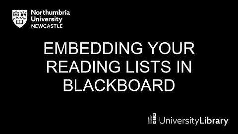Embedding your reading lists in Blackboard