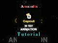 3d text animation tutorial 🤓 | Capcut | #capcuttutorial #capcut