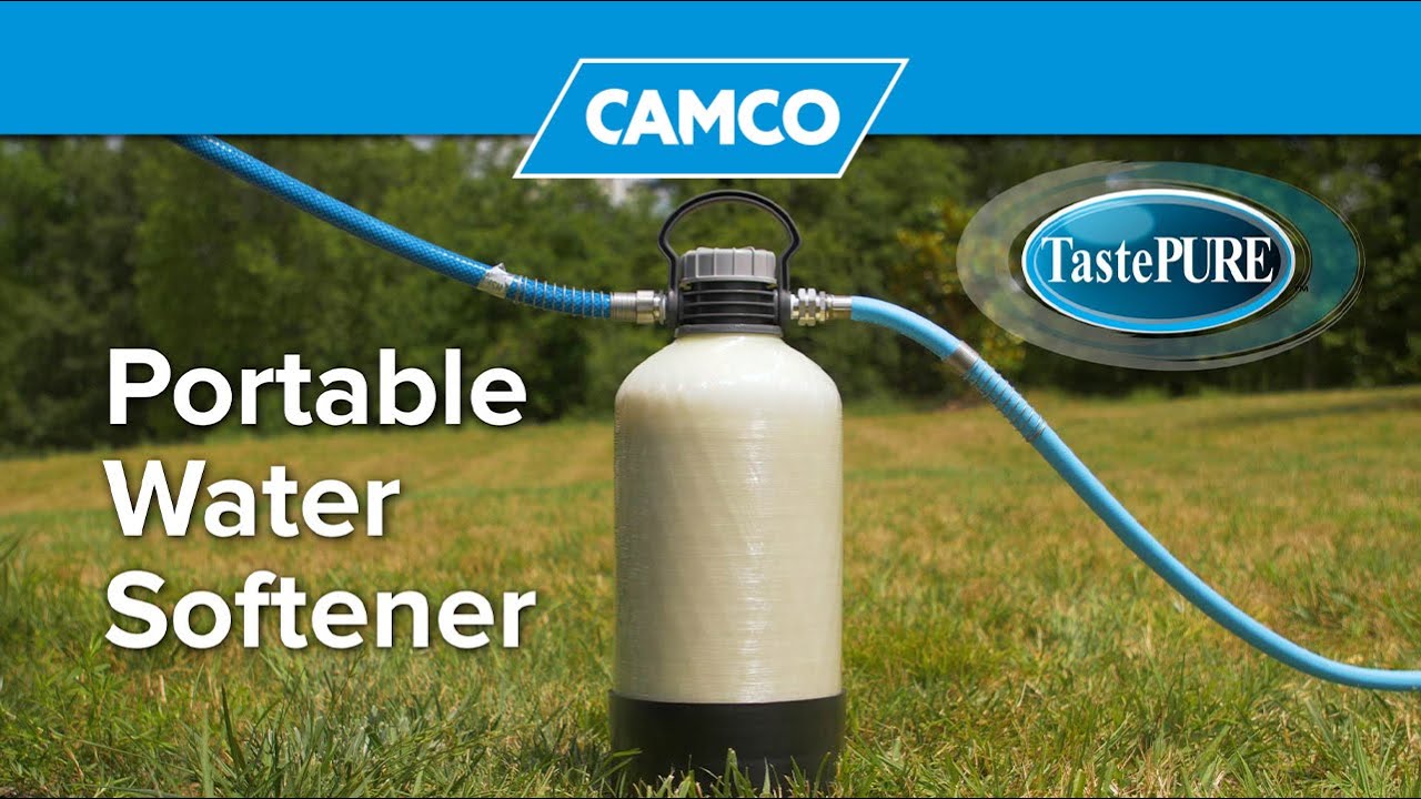Camco TastePURE Portable Water Softener Features a Compact Design 40655 Helps Reduce The Hardness of Your RV or Boats Water 