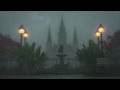 Silent Church Garden Beneath Endless Rain | Relaxing Rainstorm and Rolling Thunder Ambience