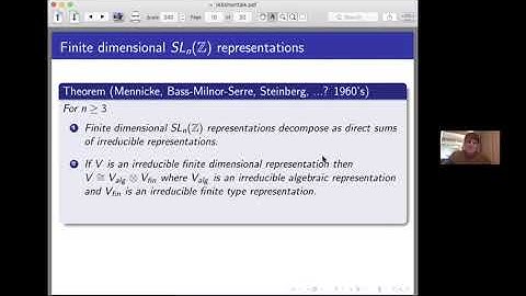 Some Representations of Special Linear Groups - Nate Harman