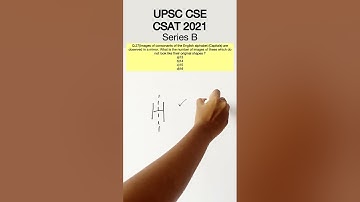 UPSC CSE Prelims - CSAT 2021 Q.27) Images of the consonants... #aptitude #upscaptitude #upsccsat