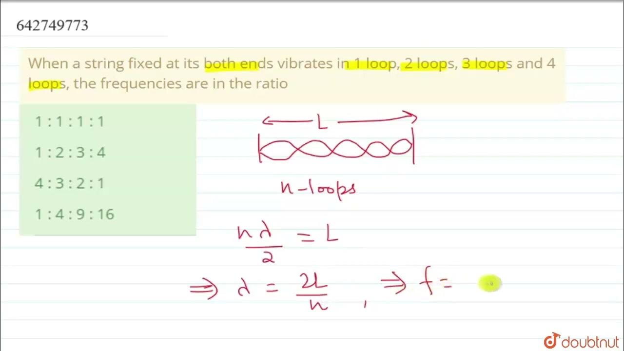 When a string fixed at its both ends vibrates in 1 loop, 2 loops, 3 ...