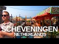 [4K] A virtual walk around Scheveningen, Netherlands, beach, bars & pier.