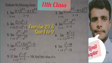 R.D.Sharma 11th Class Limits ll R.d.Sharma  Maths  Ex 29.5 Que 1 to9#Limits #dipeshclasses