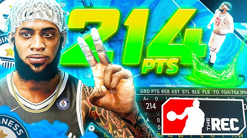 I SET THE WORLD RECORD IN NBA2K21 NEXT GEN IN THE REC!214 POINTS😳!BEST BUILD! *NOT CLICKBAIT*