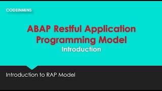 Part 1: ABAP RESTful Application Programming Model (RAP)  Introduction