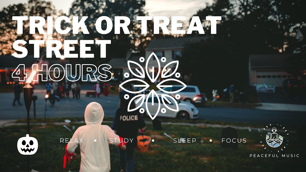 4 HOURS Trick or Treat Street | Halloween Ambience - YouTube