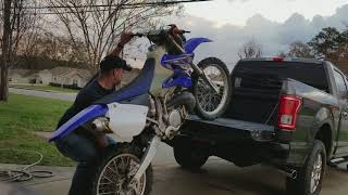 How to load a dirtbike without ramps the easy way