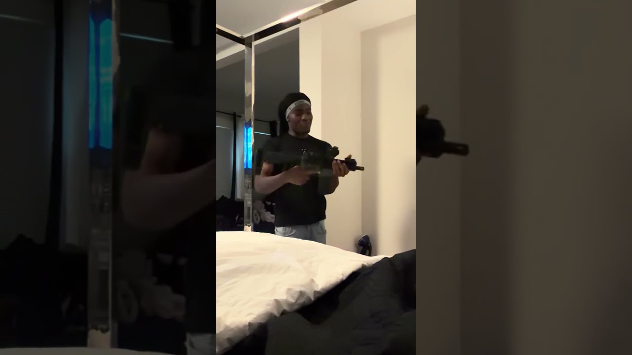 Son buy new gun & show his mom & this happens 😩 Watch til end #shorts