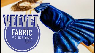 Fashion Illustration:-  Velvet Fabric Rendering Tutorial