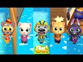 Talking Tom Hero Dash - All Super Heroes Fails In Sea Waters Vs Raccoon Bosses Heat Up All Cages ()