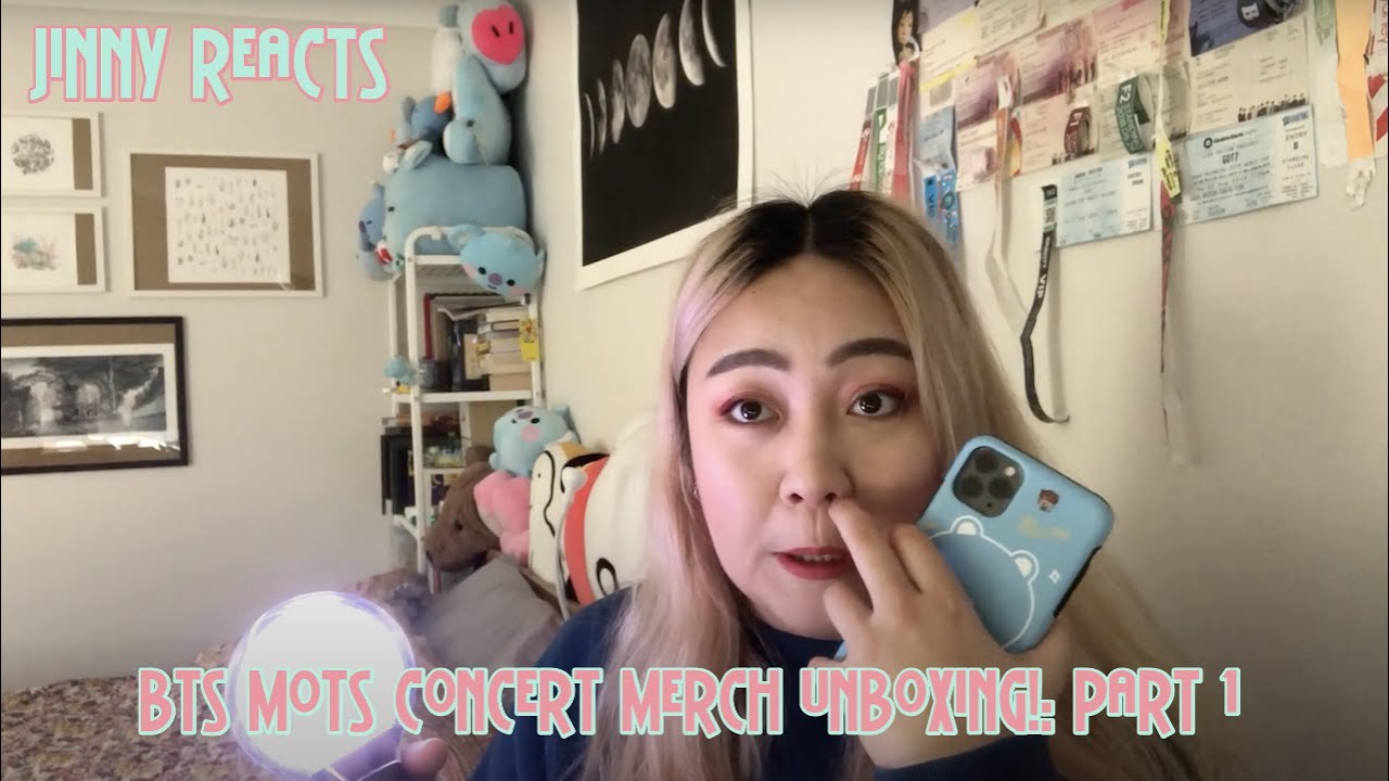 [JINNY REACTS] BTS MOTS CONCERT MERCH UNBOXING!: PART 1
