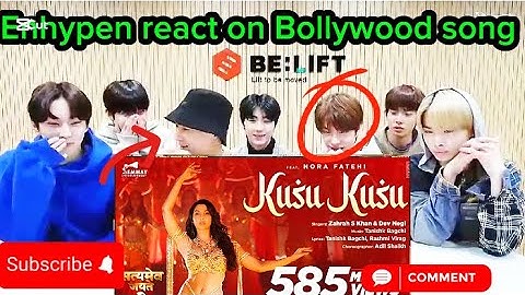 Enhypen react  on Bollywood song| Kusu Kusu song| Kpop idol react on Hindi song|