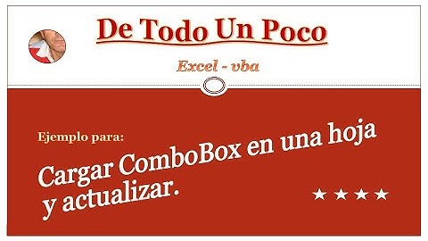 Cargar combobox en una hoja y actualizar.