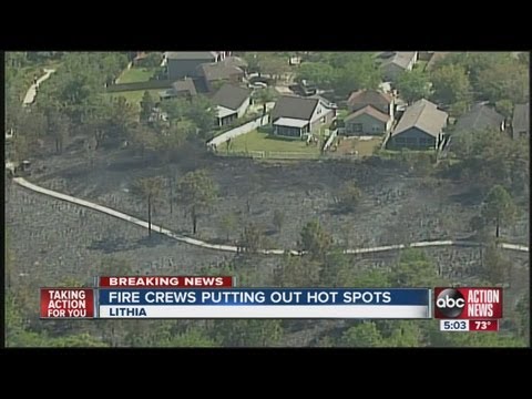 Brush fire threatens Fishhawk homes, Bevis Elementary School