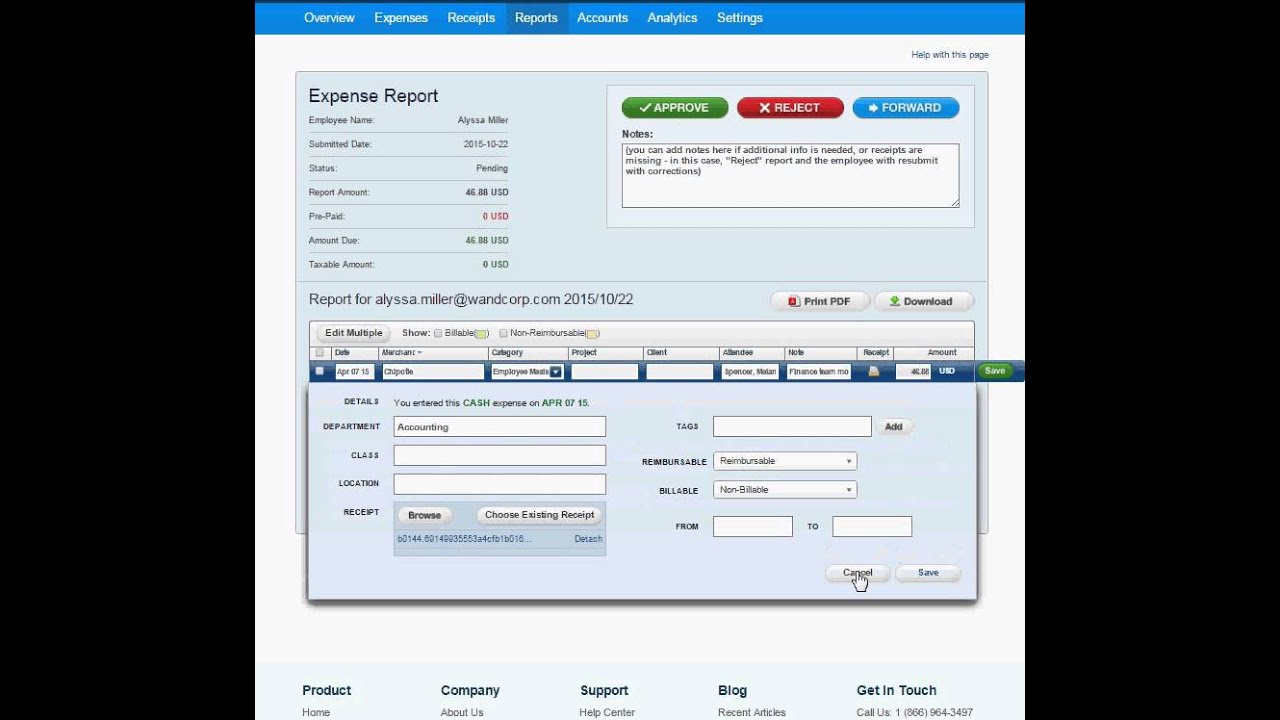 TriNet ExpenseCloud - approving expense reports - YouTube