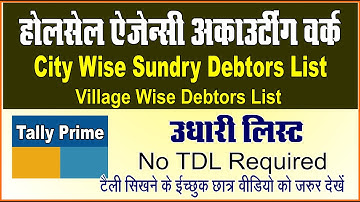 City Wise Sundry Debtors Details With Balance In Tally Prime|Total Sundry Debtors List InTally Prime