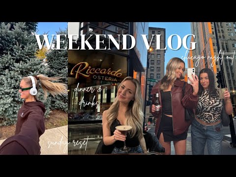 WEEKEND VLOG | dinner & drinks in chicago, bears football game, weekend workouts, pho & movies