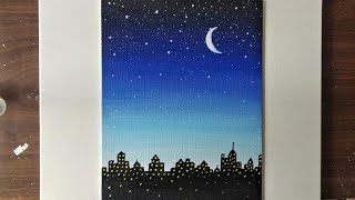 night sky painting easy beginners