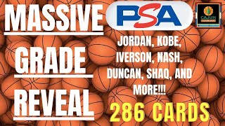 MASSIVE 280+ Card PSA Grade Reveal 90's Cards - RC's of Kobe, Shaq, Iverson, Nash, KG, + Jordan