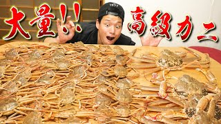 62匹の超高級なカニを鳥取の漁師さんから頂きました！豪快に焼いて蒸してカニ飯にして飲む！