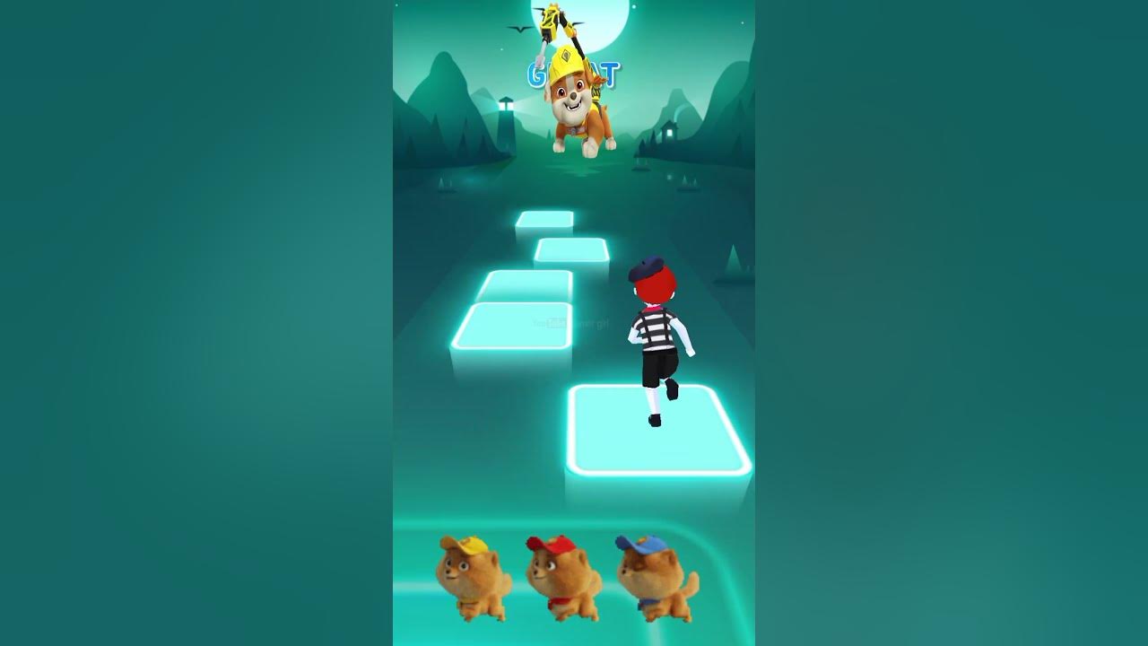 Tiles Hop Game Rubble dance in Tiles hop shorts pawpatrol 