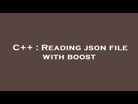 C++ : Reading json file with boost