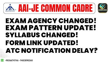 Exam Agency changed | Paper Pattern Update | AAI Notification 2023 I Common Cadre I Junior Executive