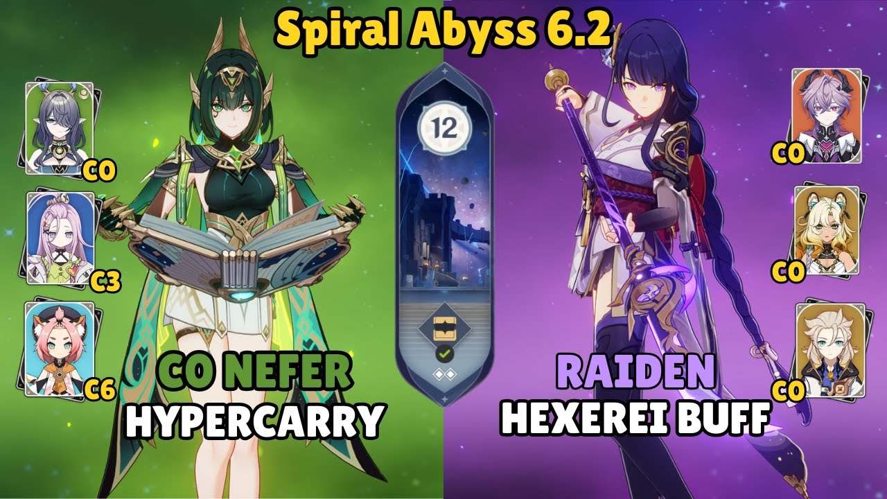 INSANE BUFF!! Raiden Hexerei Buff & C0 Neffer Hypercarry - Abyss