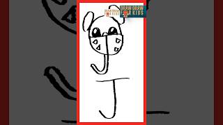 Easy Art from the alphabet letter J. #cute #mouse #art