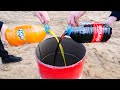 WOW! Huge Volcano Eruption from Big Cola and Fanta plus Mentos