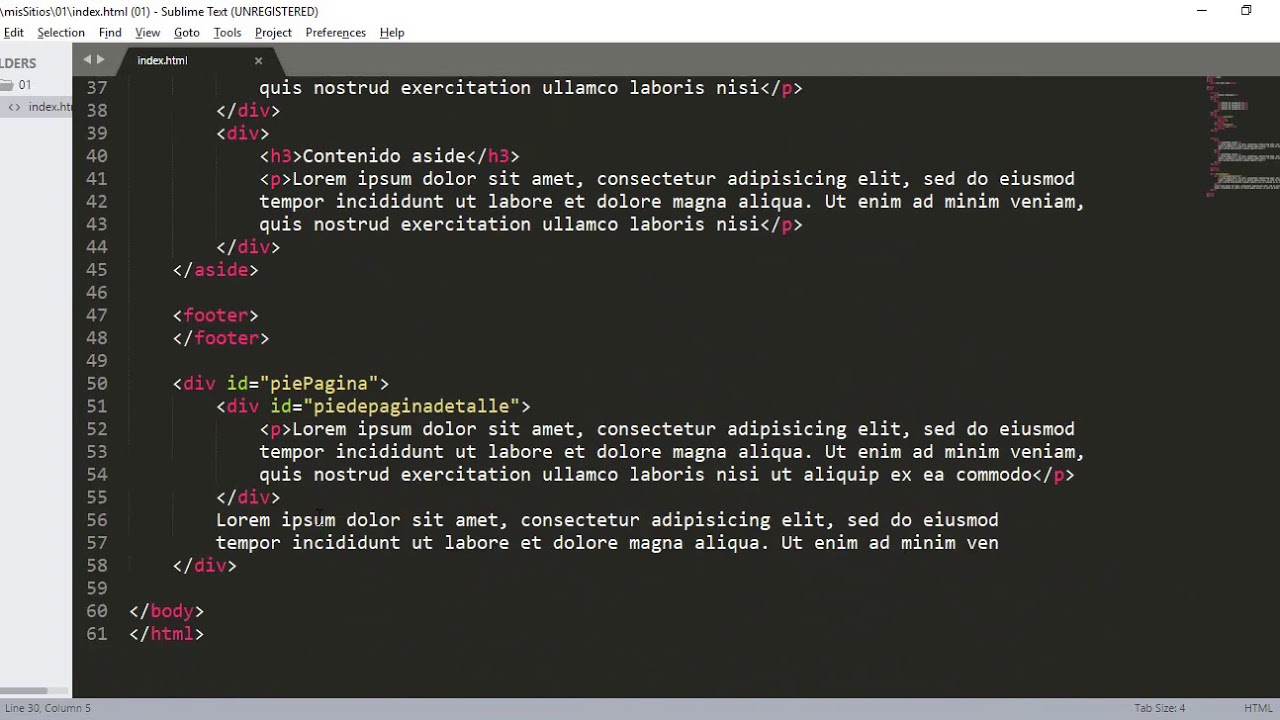 014 Etiquetas Aside y Comentarios en HTML - YouTube