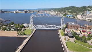 Duluth Aerial Lift Bridge Drone Footage 2022