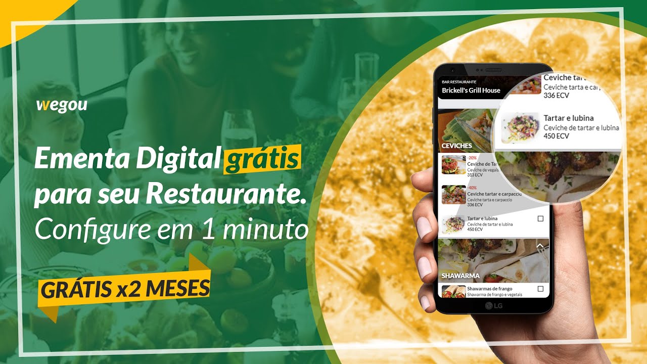 Ative sua Ementa digital grátis para seu Restaurante em 1 minuto.