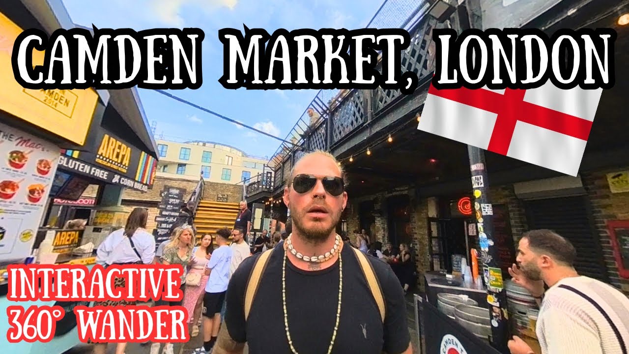 🏴󠁧󠁢󠁥󠁮󠁧󠁿 Camden Market 4K 360 Tour | London Travel Vlog & People Watching | One Take, Real Life