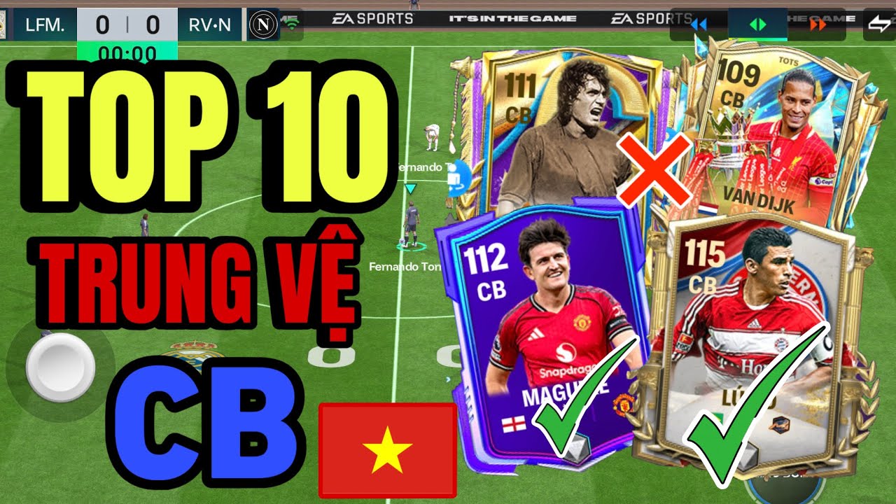 TOP 10 TRUNG VỆ (CB) HAY NHẤT BẠN NÊN SỬ DỤNG TRONG FC MOBILE VIỆT NAM 🇻🇳
