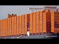 Biggest german container ship berlin express first arrival at hamburg  4k shipspotting 2023